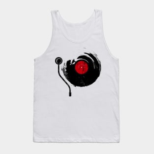 Vinyl Record Vintage Old School DJ Analog Music Tank Top